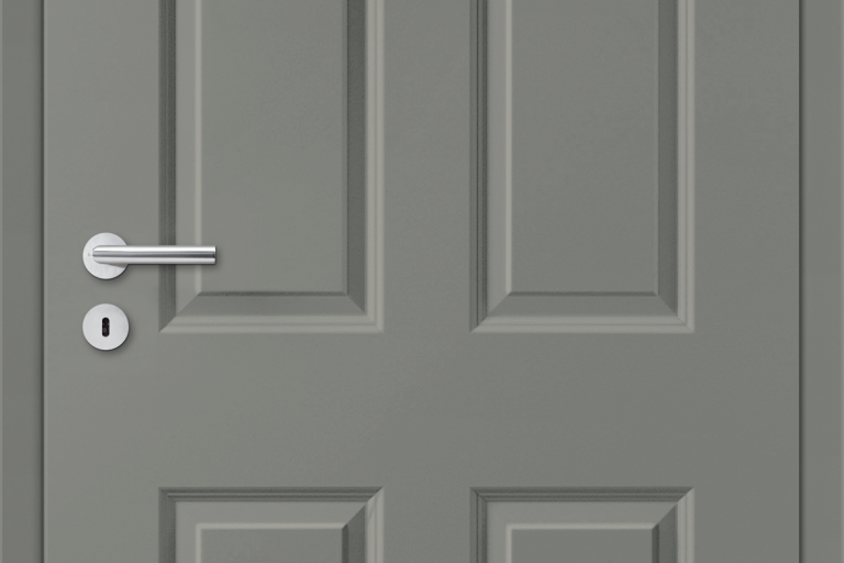 Elegance 04-Q Lava grey: lacquered door leaf in country house style. The high-quality UV paint is low-emission and has a minimum pollutant content.  