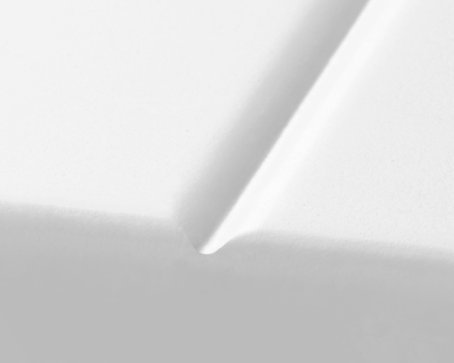 Nahaufnahme einer V-förmigen Türblatt-Prägung