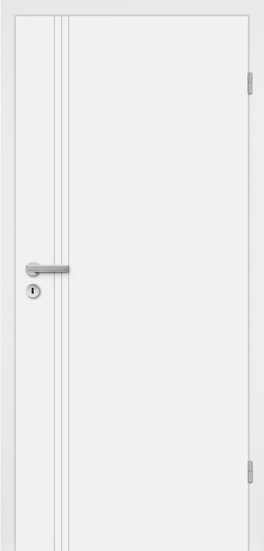 polarweiße Mala-16-Tür mit geometrischen Linien